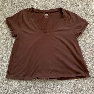 Madewell Boxy cropped V-Neck tee